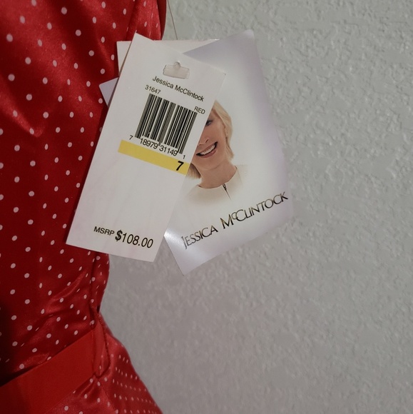 Red & White polka dot Dress size 7/8 - Picture 3 of 3